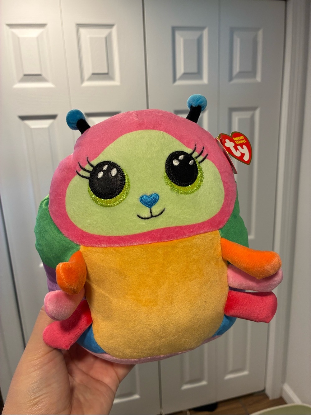 Ty Rainbow Bug Plush in Pink, Green, Yellow, Orange, Blue
